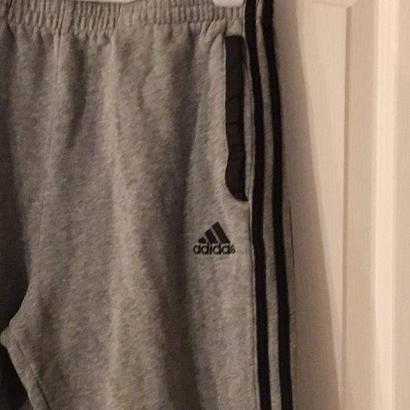 Adidas YXL (18/20) Gray Sweats with Black Stripes - Picture 2 of 7